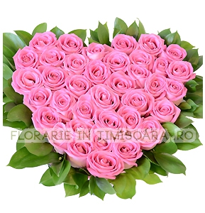 Inima trandafiri roz